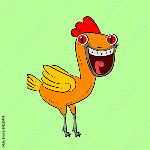 chicken laughing out loud, streetwear or t-shirt design