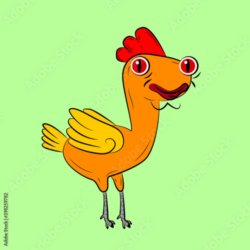 chicken laughing out loud, streetwear or t-shirt design
