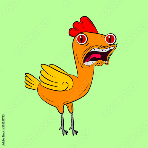 chicken laughing out loud, streetwear or t-shirt design