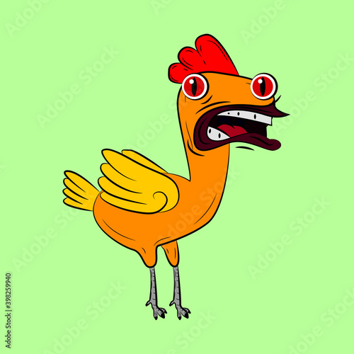chicken laughing out loud, streetwear or t-shirt design