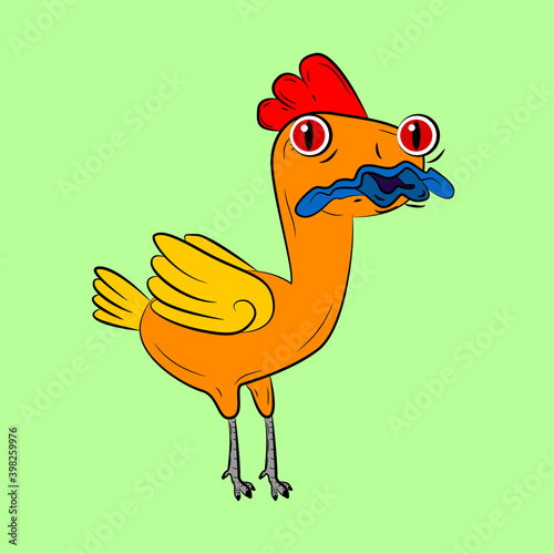 chicken laughing out loud, streetwear or t-shirt design