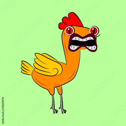 chicken laughing out loud, streetwear or t-shirt design