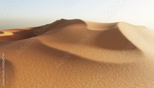 Realistic 3D Render of Desert Dunes