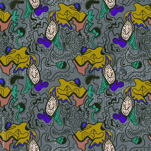 Seamless backdrop with abstract hand drawn unusual pattern