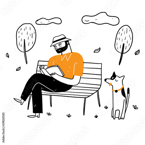 The old man sitting on the park chair