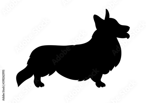 Vector Pembroke Welsh Corgi Silhouet .Corgi logo template mascot, icon.