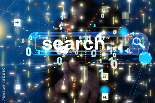 press online search bar engine touch digital 3d