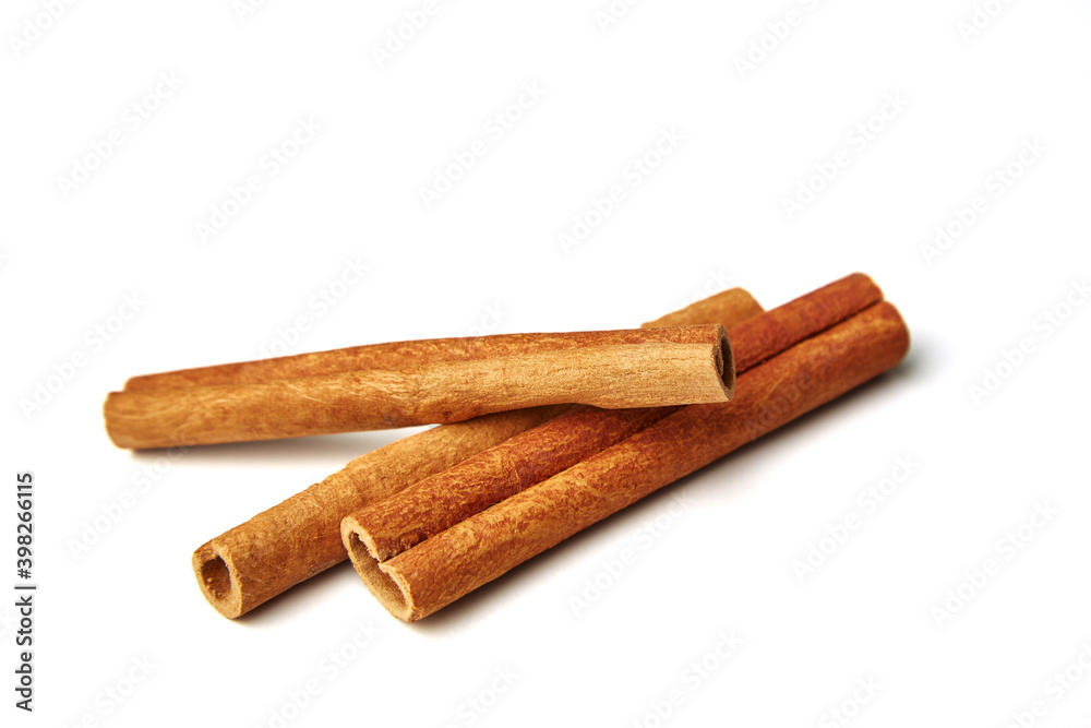 Cinnamon sticks isolated on white