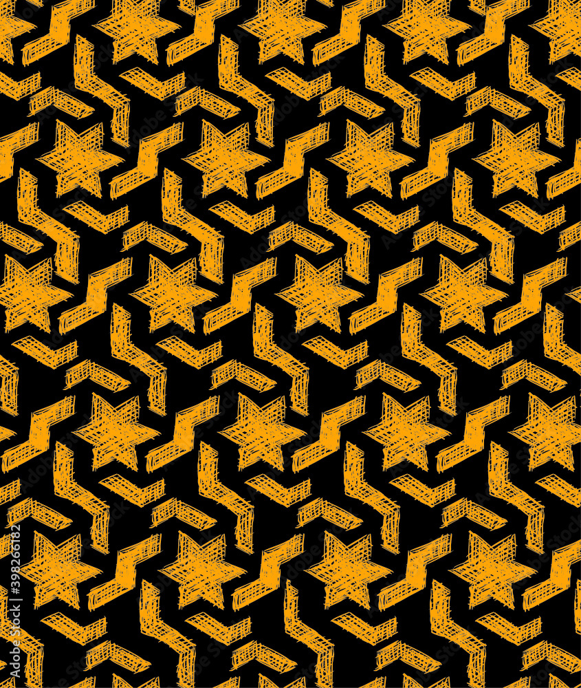 Seamless vector geometric pattern with stars Seamless vector geometric pattern with stars