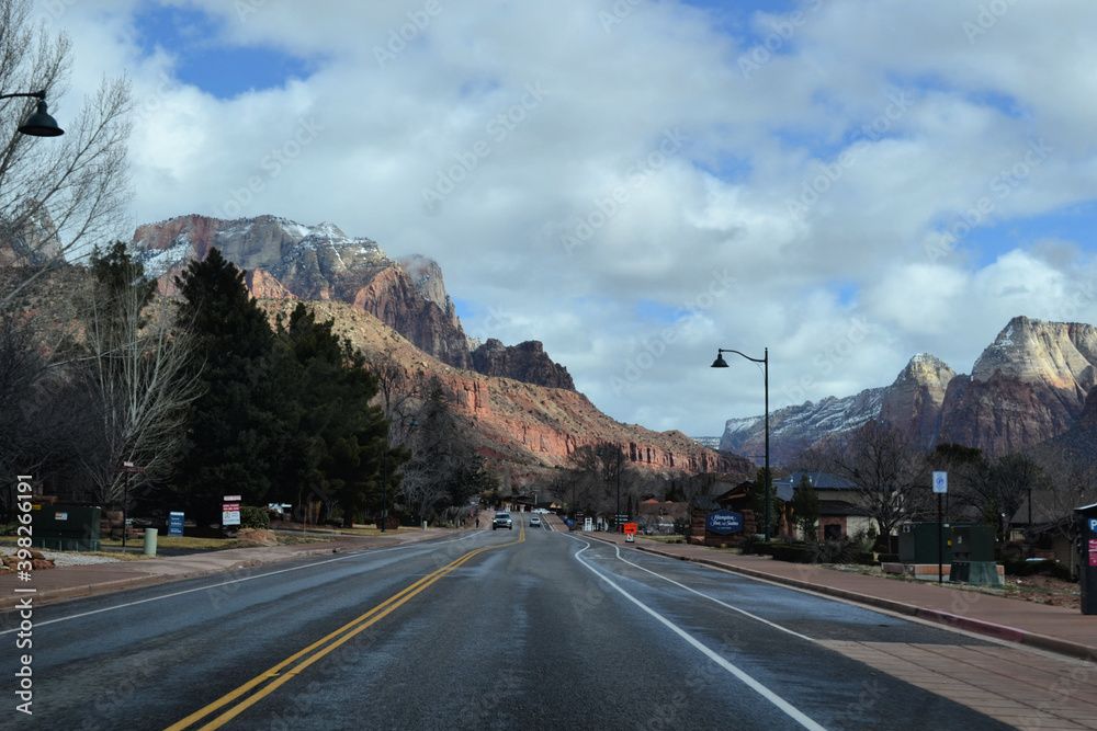 Small town in Utah, Zion National Park
