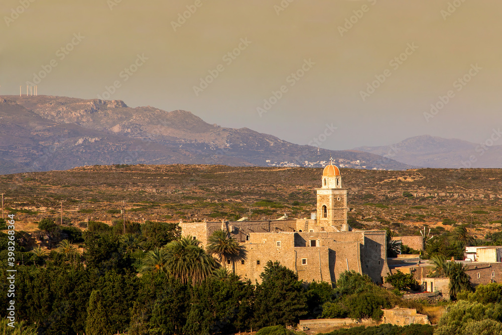 Church of Toplou Monastery in the northeastern part of Crete, Greece near the famous palm beach of Vai.

