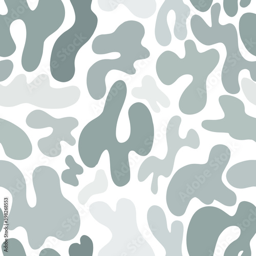 Abstract pattern of black and gray spots on a white background.A simple pattern of spots.Abstract style.Vector.A simple pattern of spots. circles, ovals, shapes. Vector illustration