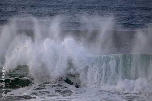 SeaBreaking wave spray and splash