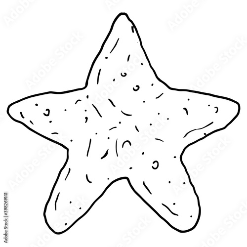 Christmas decoration star. Ginger biscuits in the shape of a star. Starfish.