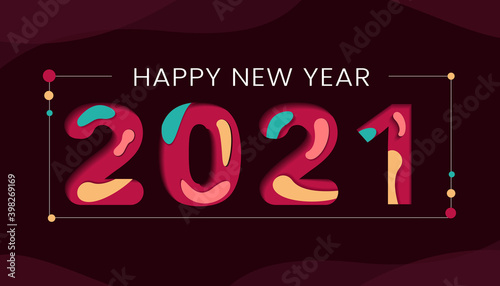 Happy new year 2021 typography background