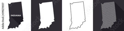 State of Indiana. Map of Indiana. United States of America Indiana. State maps. Vector illustration