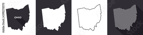 State of Ohio. Map of Ohio. United States of America Ohio. State maps. Vector illustration photo