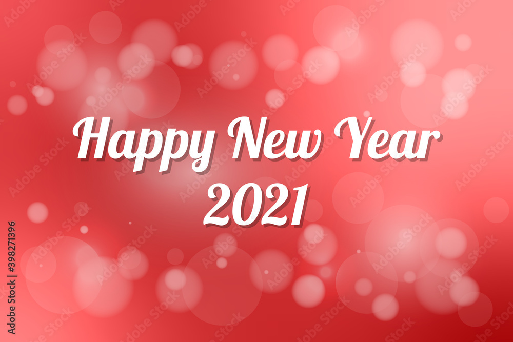 Happy New Year 2021 With Bokeh Light Abstract Background. Vector