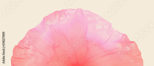 Abstract background with dynamic particles. Circular grid pattern. 3d vector illustration for business, science or technology.