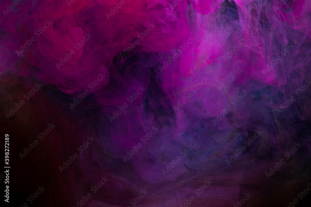 Abstract color paint splash isolated on black background