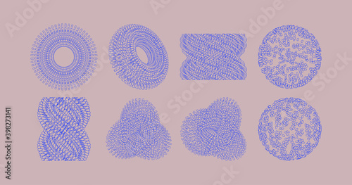 Abstract design elements. Geometrical shapes for design. Molecular grid. 3D vector illustration.