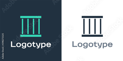Logotype Prison window icon isolated on white background. Logo design template element. Vector.