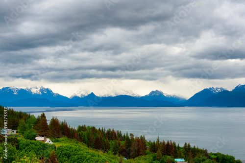 Kenai Mountain Range and Kachemak Bay Alaska photo