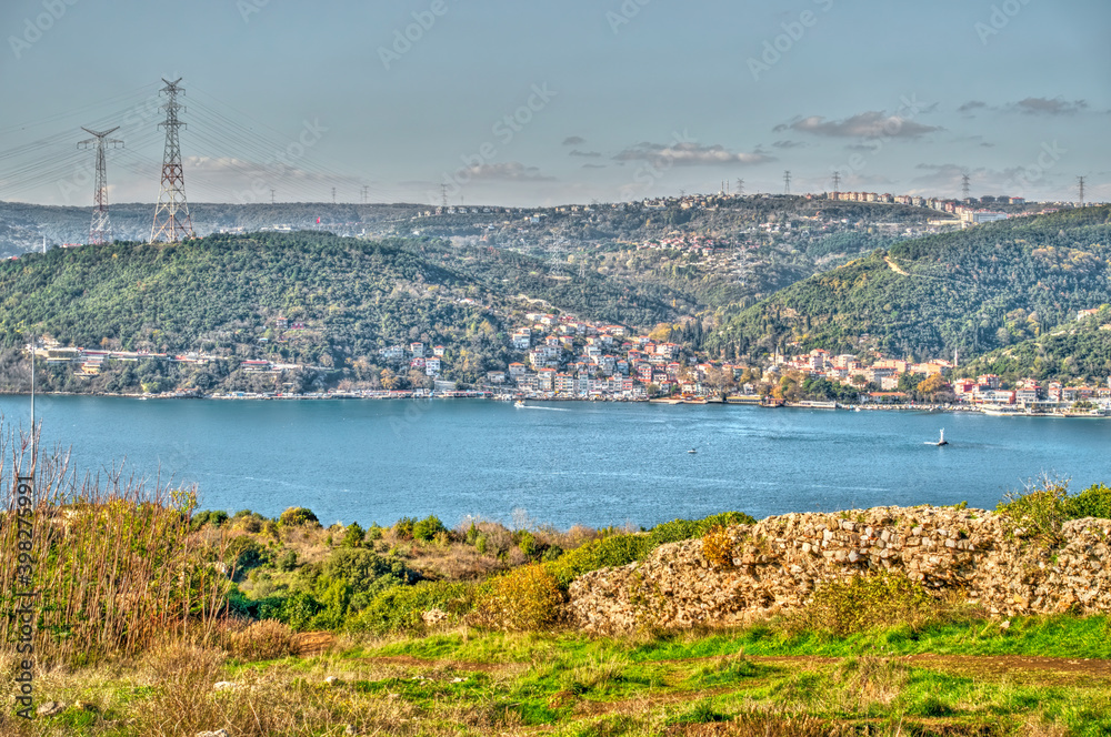 View from Anadolu Kavagi, Picturesque village on the Bosphorus