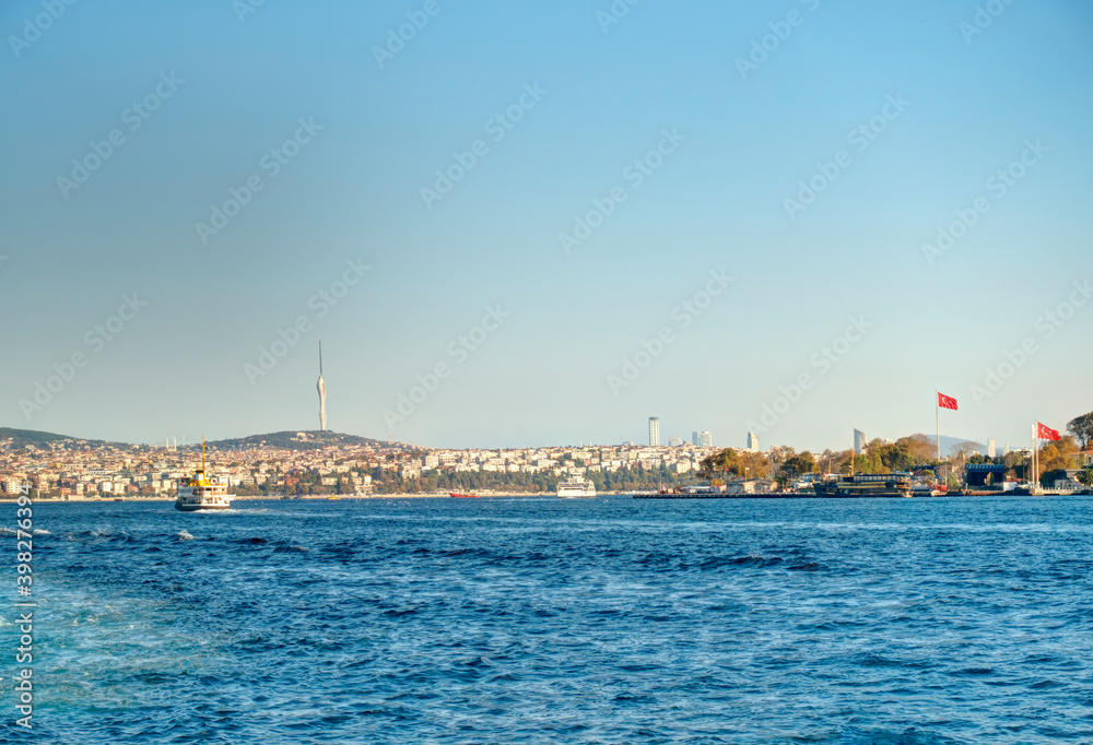 Istanbul, Panoramic view over the Bosphorus, HDR Image