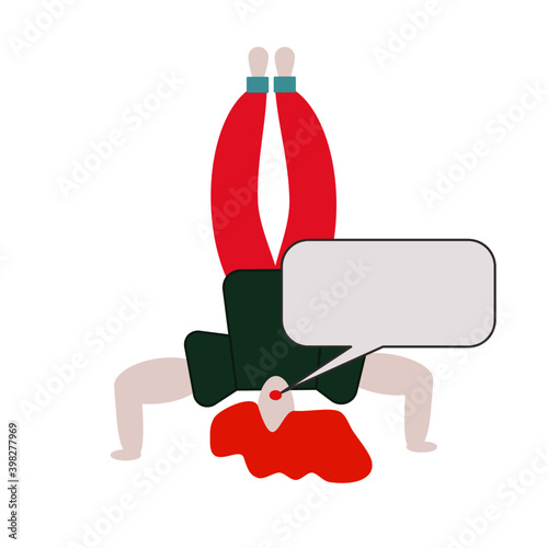 yoga headstand shirshasana with place to write speech photo