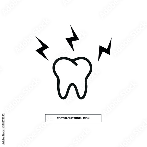 Vector image. Toothache icon. Tooth image.