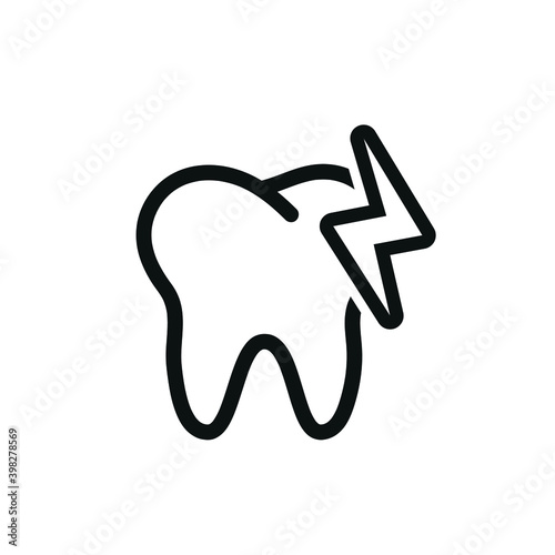 Vector image. Toothache icon. Tooth image.