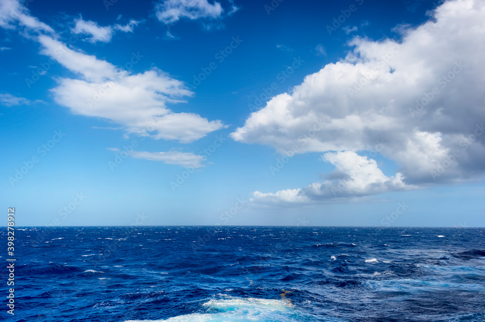 Cruise Ship Cabin Balcony Views out in the Atlantic Ocean