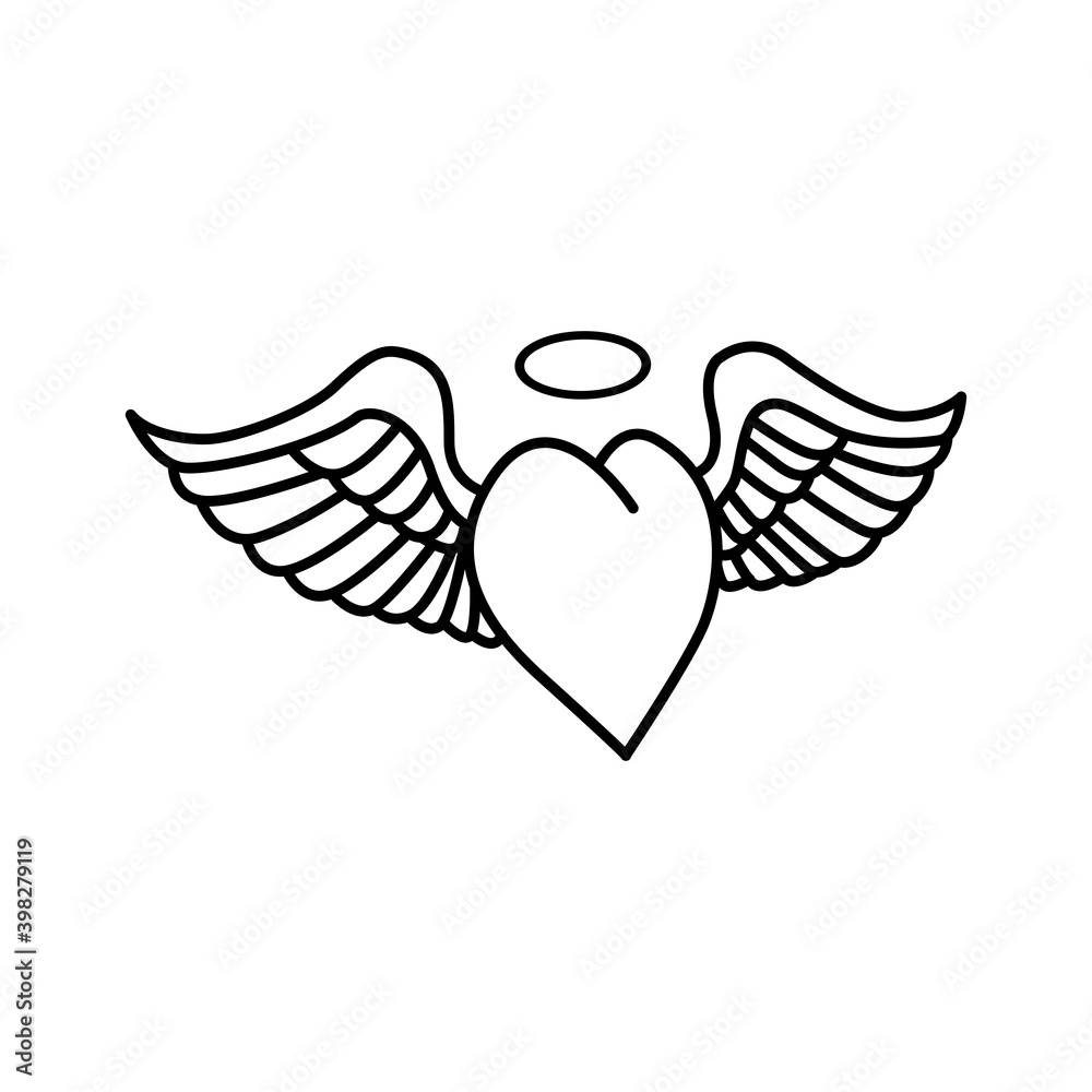 Fototapeta premium Angel wing icon vector symbol illustration