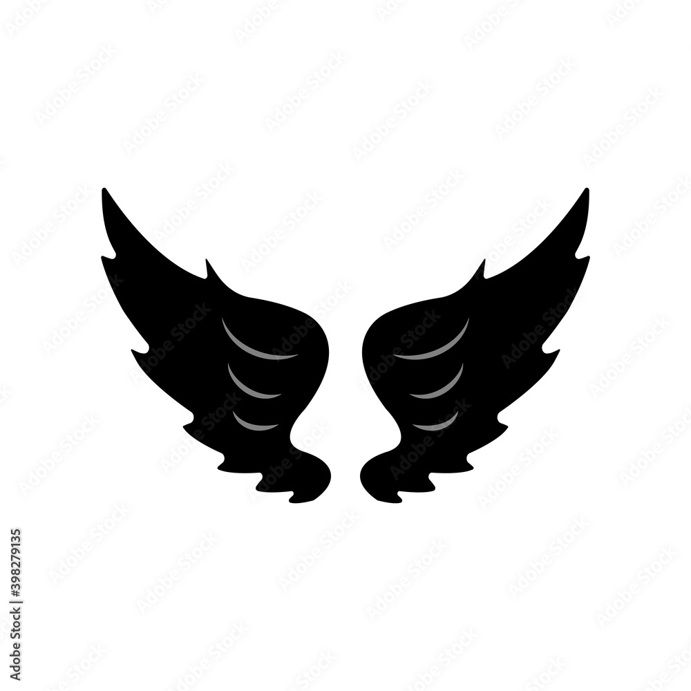 Obraz premium Angel wing icon vector symbol illustration