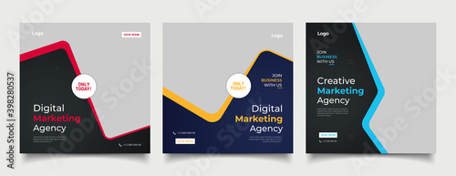 Digital business marketing banner for social media post template 