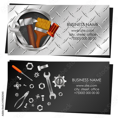 Business card concept for repair and service handyman