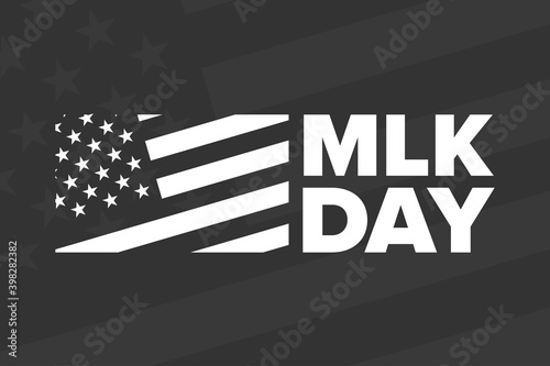 Martin Luther King Jr. Day. MLK. Third Monday in January. Holiday concept. Template for background, banner, card, poster with text inscription. Vector EPS10 illustration.