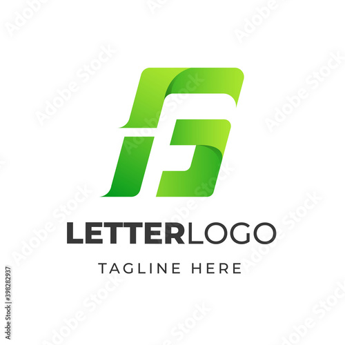 letter g f negative style logo design
