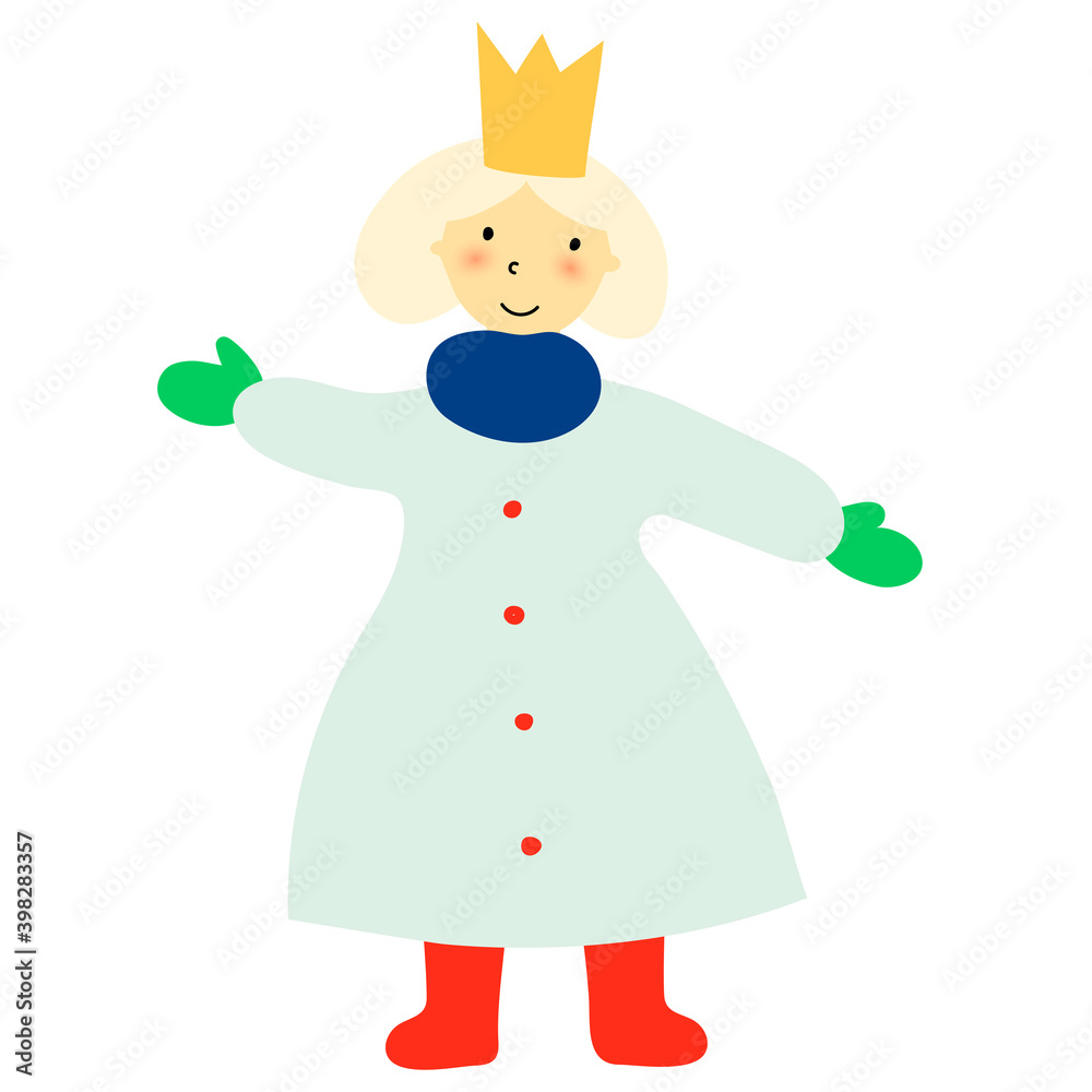 Little princess in Christmas. Winter celebration card. Simple and stylish Scandinavian print. Little princess in Christmas. Winter celebration card. Simple and stylish Scandinavian print.