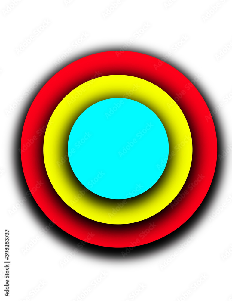 abstract 3d circular multicolor layer on white background . abstract 3d circular multicolor layer on white background .