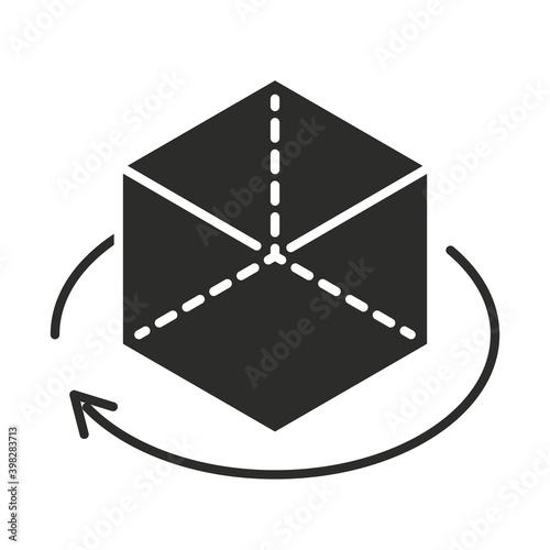 augmented reality 360 degree view cube 3D object silhouette style