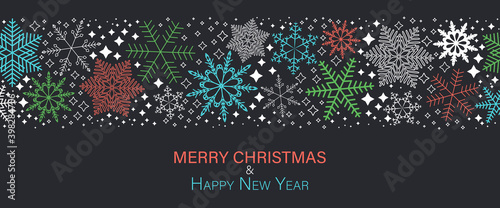 Happy New Year. Merry Christmas. Festive card on a craft background. Holiday background. Christmas decorations. Xmas, New year background. Vector illustration