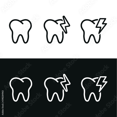 Vector image. Toothache icon. Tooth image.