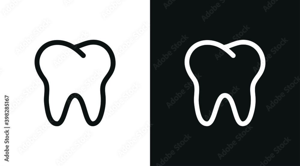 Vector image. Icon of a molar. Tooth image.