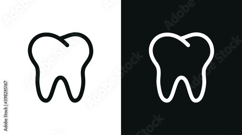 Vector image. Icon of a molar. Tooth image.