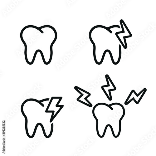 Vector image. Toothache icon. Tooth image.