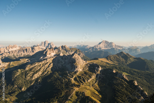 Beautiful rocky cliffs in the Dolomites  Italy. Famous destination for hiking and trekking.