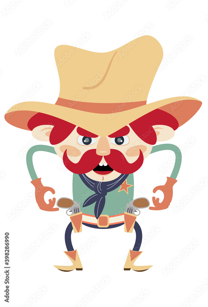 Isolated illustration of a Sheriff
The sheriff is working hard, making the west less wild, one shot at a time.
