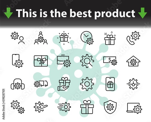A simple set of settings and options related to Vector Line Icons. Contains icons such as set time, business, phone, and more. Editable Stroke.. 480x480